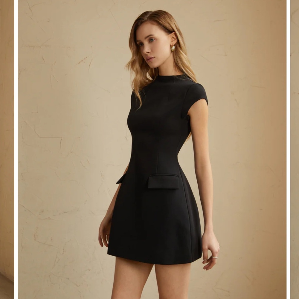 Commense Elegant A Line Mini Dress in WHITE - Picture 2 of 3
